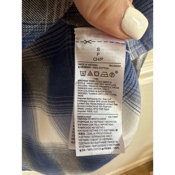 Gap Oversized Boyfriend Style Plaid Flannel Button Down Shirt, Womens Small - Picture 5 of 5